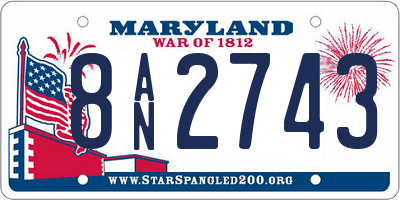 MD license plate 8AN2743