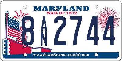MD license plate 8AN2744
