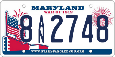 MD license plate 8AN2748