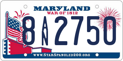 MD license plate 8AN2750