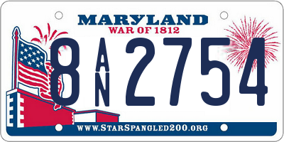 MD license plate 8AN2754