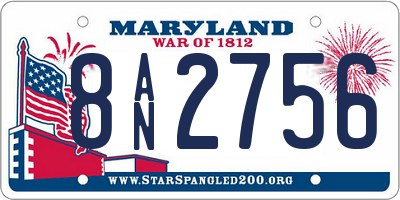 MD license plate 8AN2756