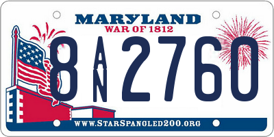 MD license plate 8AN2760