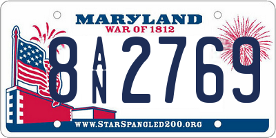 MD license plate 8AN2769