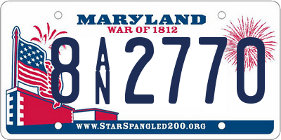MD license plate 8AN2770