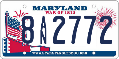 MD license plate 8AN2772