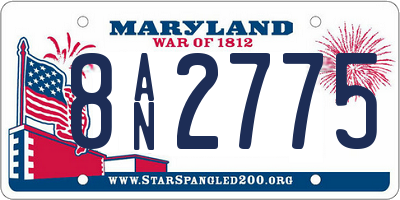 MD license plate 8AN2775
