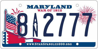 MD license plate 8AN2777