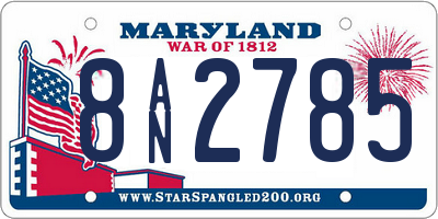 MD license plate 8AN2785