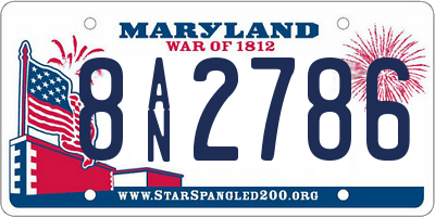MD license plate 8AN2786