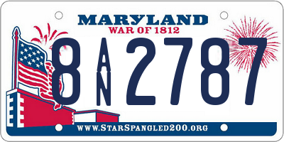 MD license plate 8AN2787