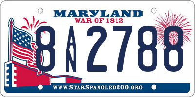 MD license plate 8AN2788