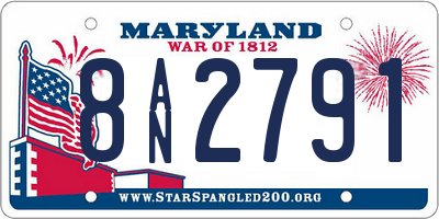 MD license plate 8AN2791