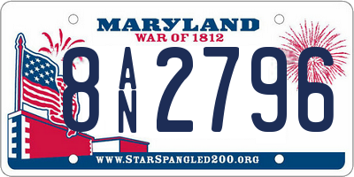 MD license plate 8AN2796