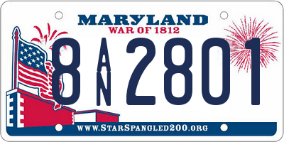 MD license plate 8AN2801