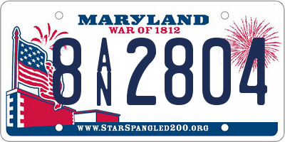 MD license plate 8AN2804