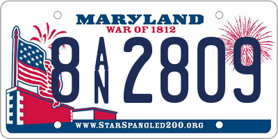 MD license plate 8AN2809