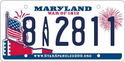 MD license plate 8AN2811