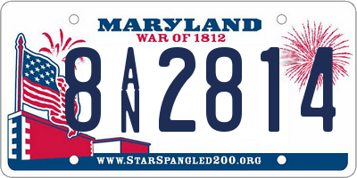 MD license plate 8AN2814