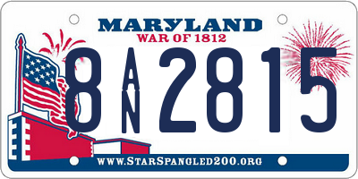 MD license plate 8AN2815