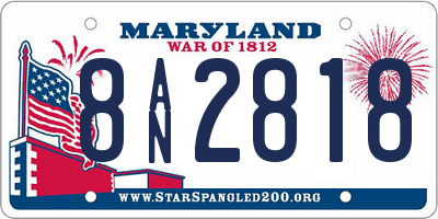 MD license plate 8AN2818