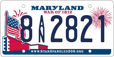 MD license plate 8AN2821