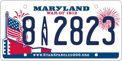 MD license plate 8AN2823