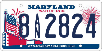 MD license plate 8AN2824