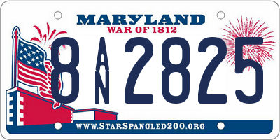 MD license plate 8AN2825
