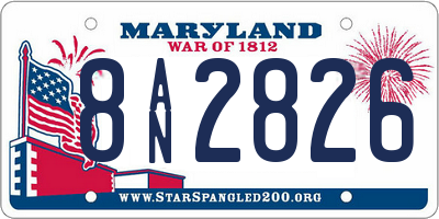 MD license plate 8AN2826