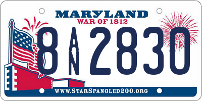 MD license plate 8AN2830