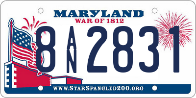 MD license plate 8AN2831