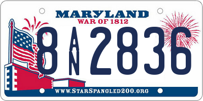 MD license plate 8AN2836