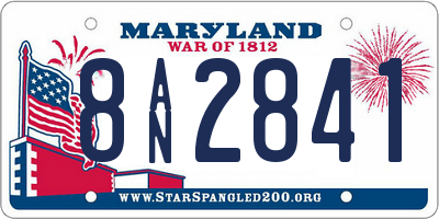 MD license plate 8AN2841
