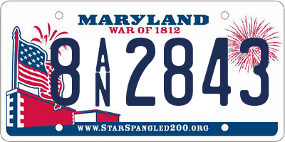 MD license plate 8AN2843