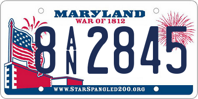 MD license plate 8AN2845