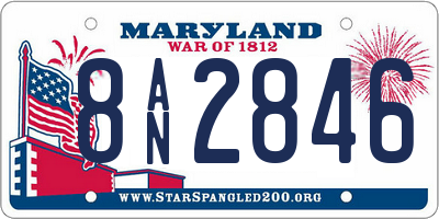 MD license plate 8AN2846