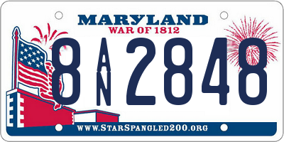 MD license plate 8AN2848