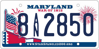 MD license plate 8AN2850