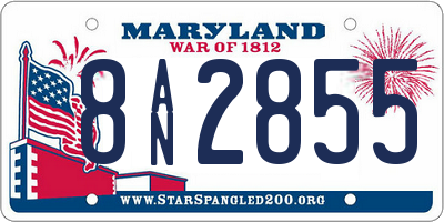 MD license plate 8AN2855