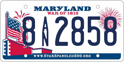 MD license plate 8AN2858