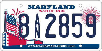 MD license plate 8AN2859
