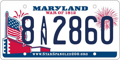 MD license plate 8AN2860