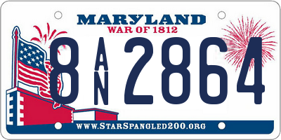 MD license plate 8AN2864