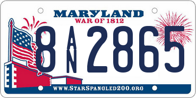 MD license plate 8AN2865