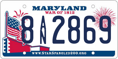 MD license plate 8AN2869