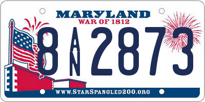 MD license plate 8AN2873