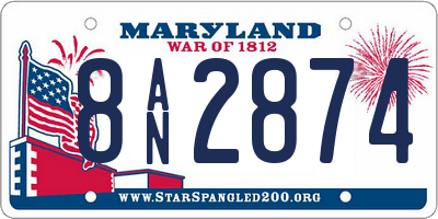 MD license plate 8AN2874
