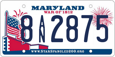 MD license plate 8AN2875