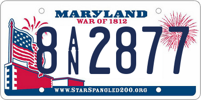 MD license plate 8AN2877